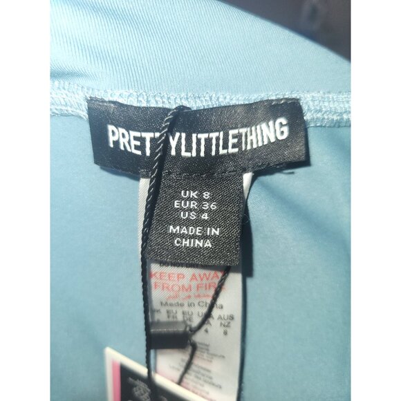 PrettyLittleThing Steel Blue Stitch Detail Gym Leggings Size 4 - Picture 5 of 8